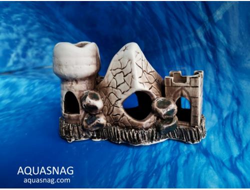 Фото Замок потрійний малий, дл 15.5 см, шир 7.5 см, вис 9см, коричневий aquasnag.com