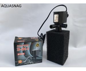 Насос с мочалкой (8*8*12)см, SP-1200A  1000 л/ч, 8W, Hmax-1m, от 80 до 150 л, AQUARIUM